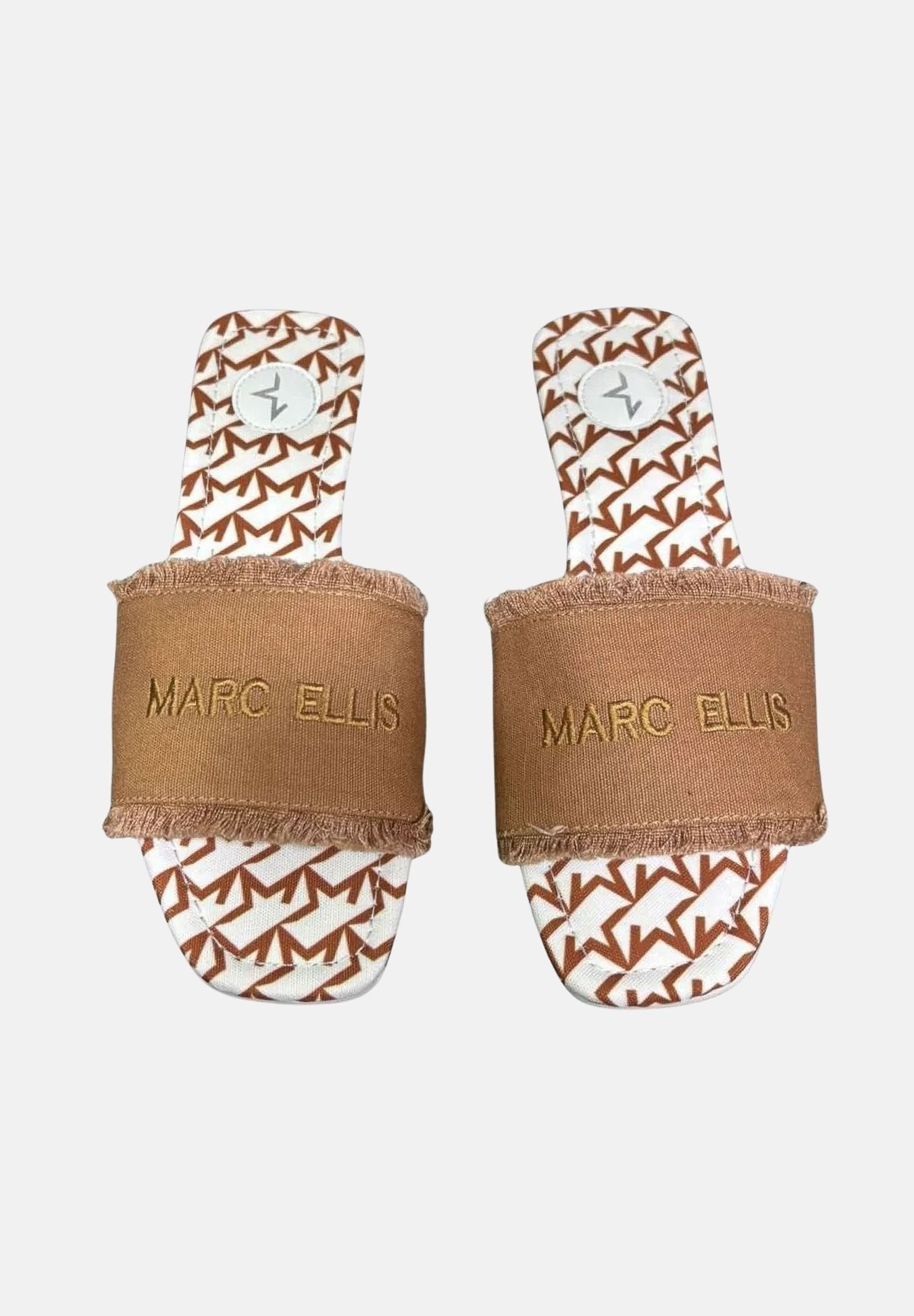 MARC ELLIS Ciabatte bianche e cuoio da donna con logo ME261C100 BRW MARC ELLIS 