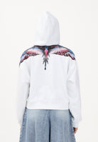 MARCELO BURLON COUNTY OF MILAN Felpa con cappuccio bianca da donna rifinita da stampa ali 26ECM30100 BICERO MARCELO BURLON COUNTY OF MILAN 