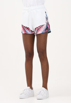 MARCELO BURLON COUNTY OF MILAN Shorts sportivo bianco da donna con stampa 26ECM30105 BICERO MARCELO BURLON COUNTY OF MILAN 