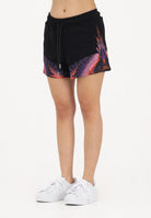 MARCELO BURLON COUNTY OF MILAN Shorts sportivo nero da donna con stampa 26ECM30105 NEVIAR MARCELO BURLON COUNTY OF MILAN 