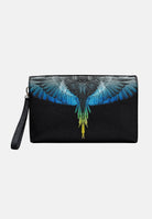 MARCELO BURLON COUNTY OF MILAN Pochette nera per uomo e donna con stampa ali COMAS2603480895 . MARCELO BURLON COUNTY OF MILAN 