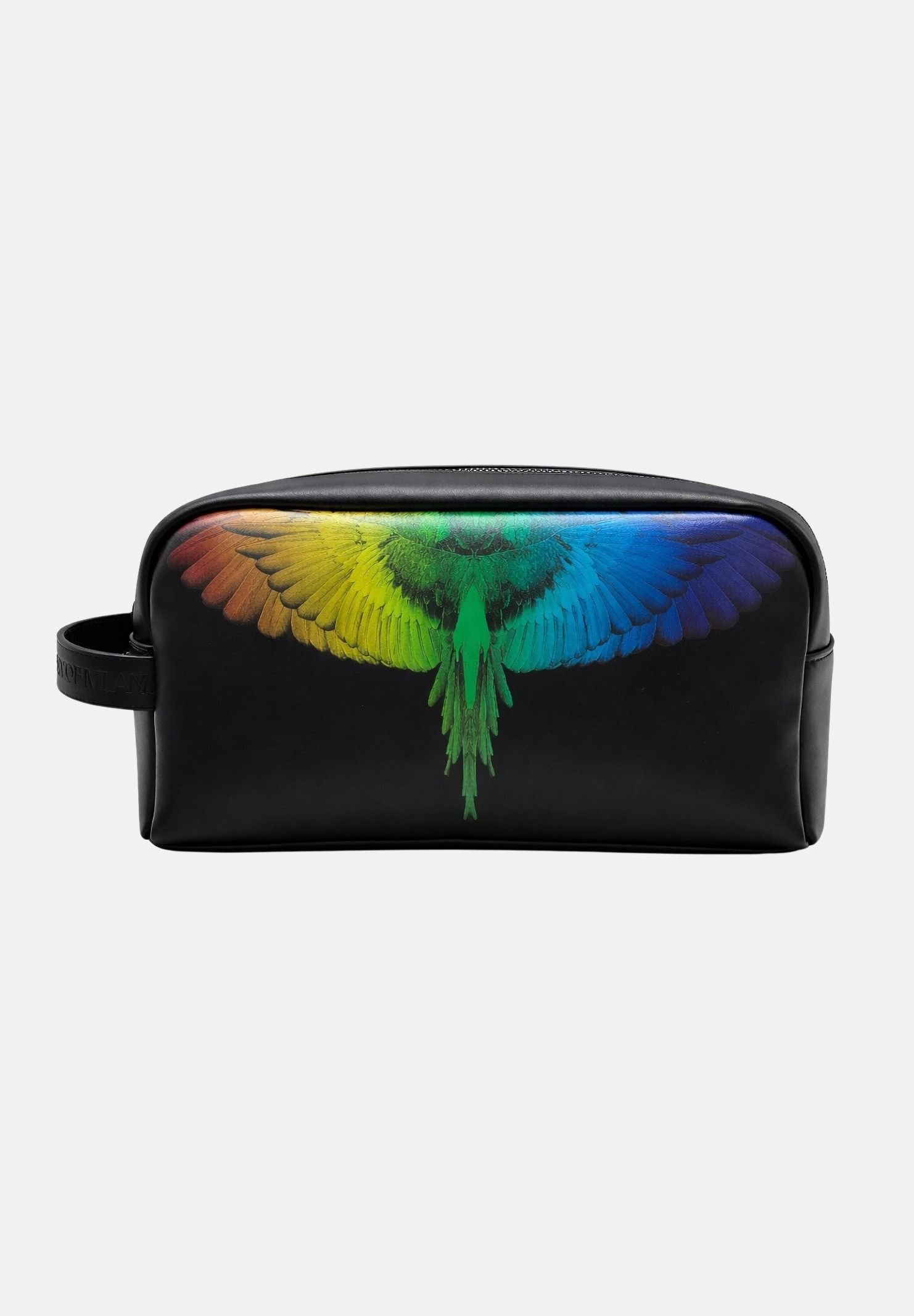MARCELO BURLON COUNTY OF MILAN Pochette nera da uomo con stampa ali multicolor COMAS2603550897 . MARCELO BURLON COUNTY OF MILAN 