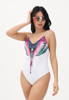 MARCELO BURLON COUNTY OF MILAN Costume intero bianco da donna con stampa COMAS2608210951 . MARCELO BURLON COUNTY OF MILAN 