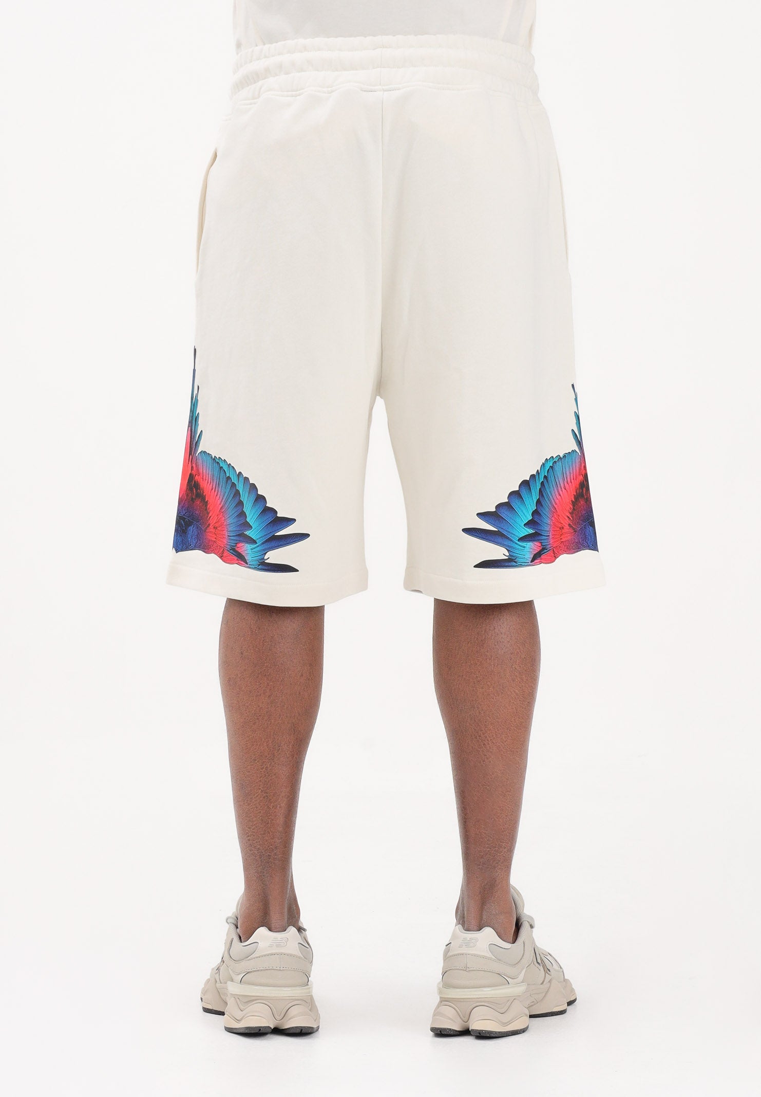 MARCELO BURLON COUNTY OF MILAN Shorts panna da uomo con stampa S6CMMABE027 412 MARCELO BURLON COUNTY OF MILAN 