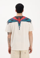 MARCELO BURLON COUNTY OF MILAN T-shirt a manica corta panna da uomo con stampa ali S6CMMATH029 412 MARCELO BURLON COUNTY OF MILAN 