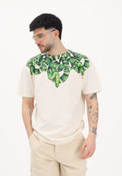 MARCELO BURLON COUNTY OF MILAN T-shirt a manica corta panna da uomo con stampa snake all-over sulle spalle S6CMMATH070 412 MARCELO BURLON COUNTY OF MILAN 