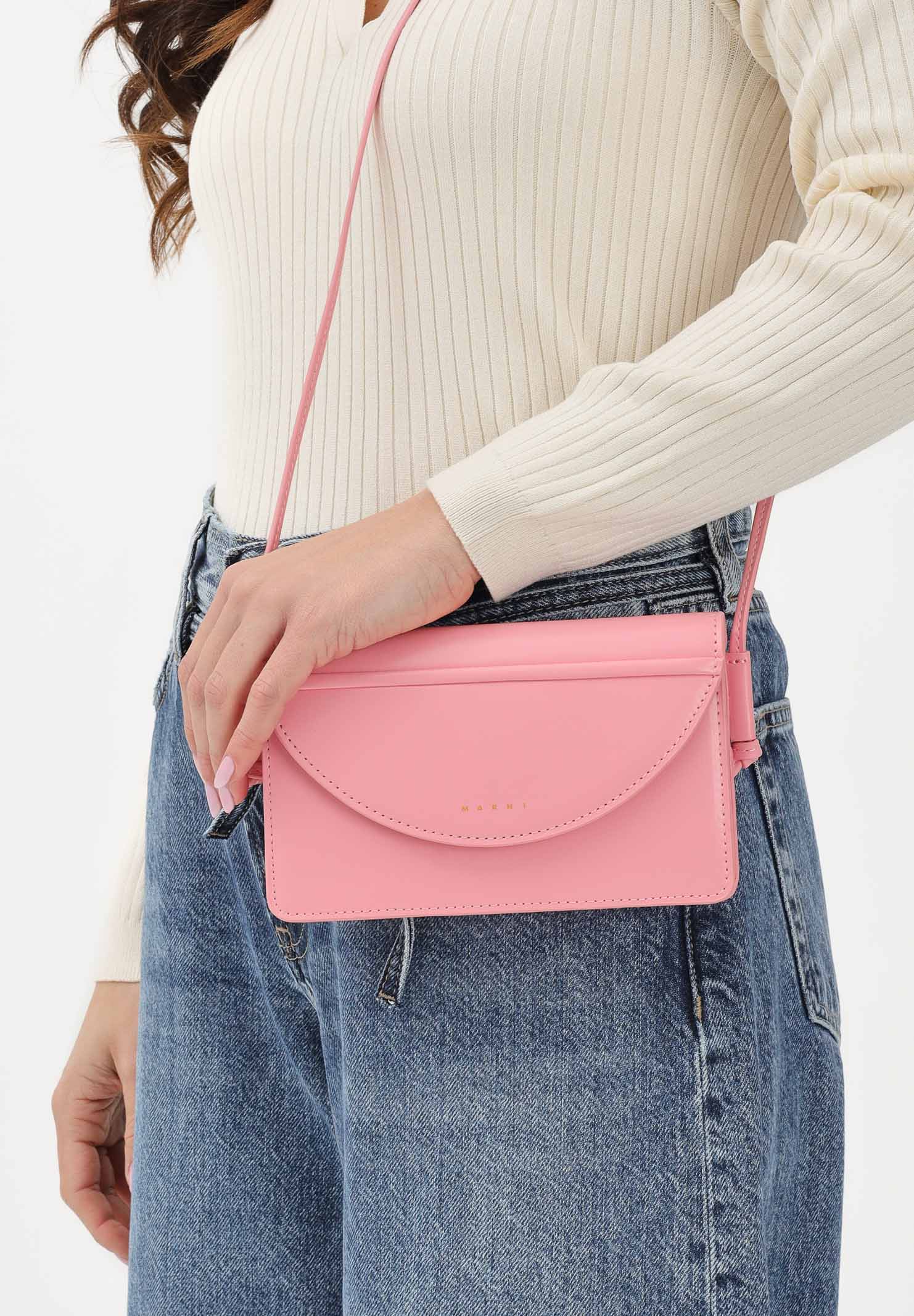 MARNI Borsa a tracolla rosa da donna con logo M01256M00TK 0M351 MARNI 