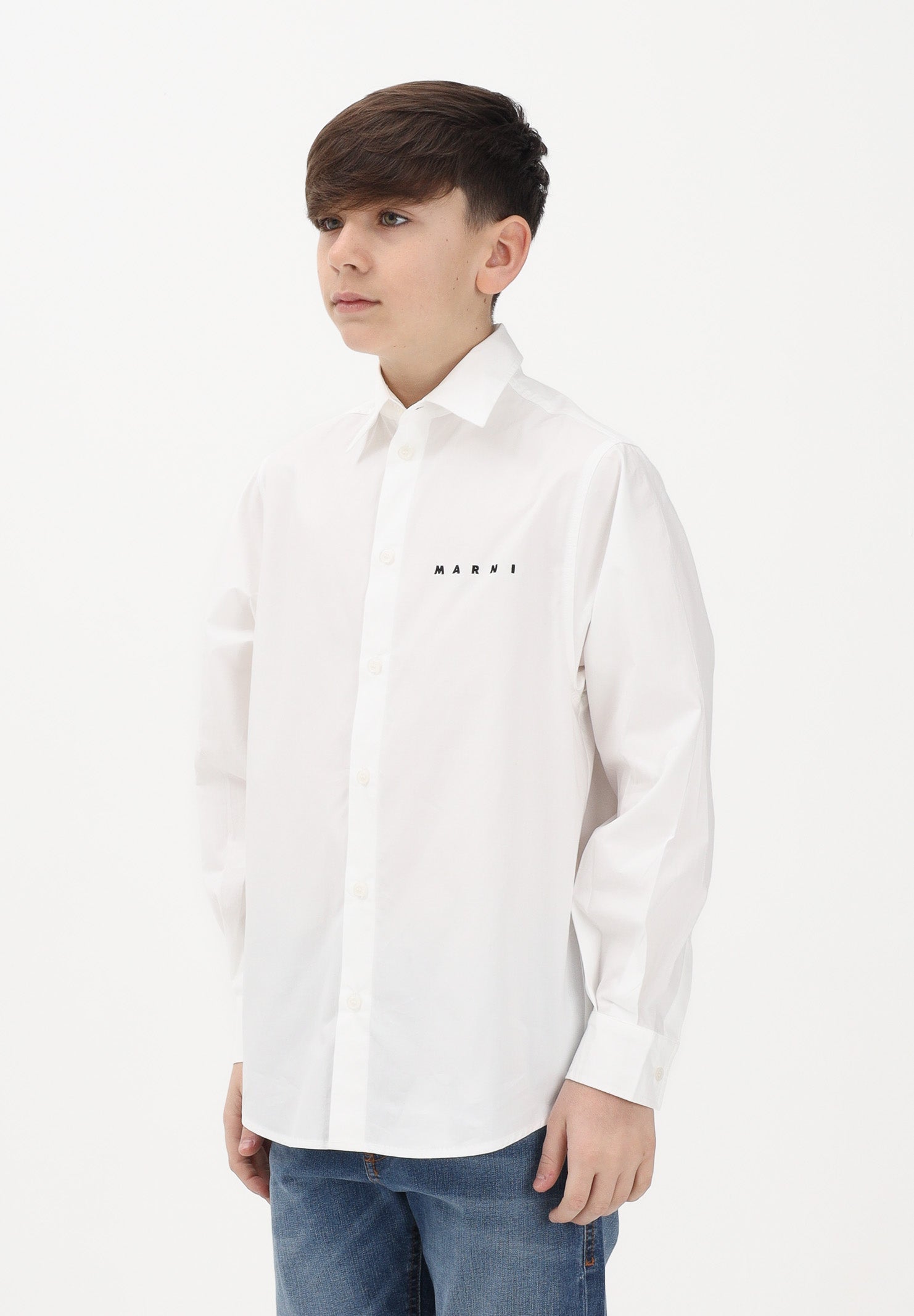 MARNI Camicia a manica lunga bianca per donna, ragazzi e bambini con logo M01628M00UW 0M114 MARNI 