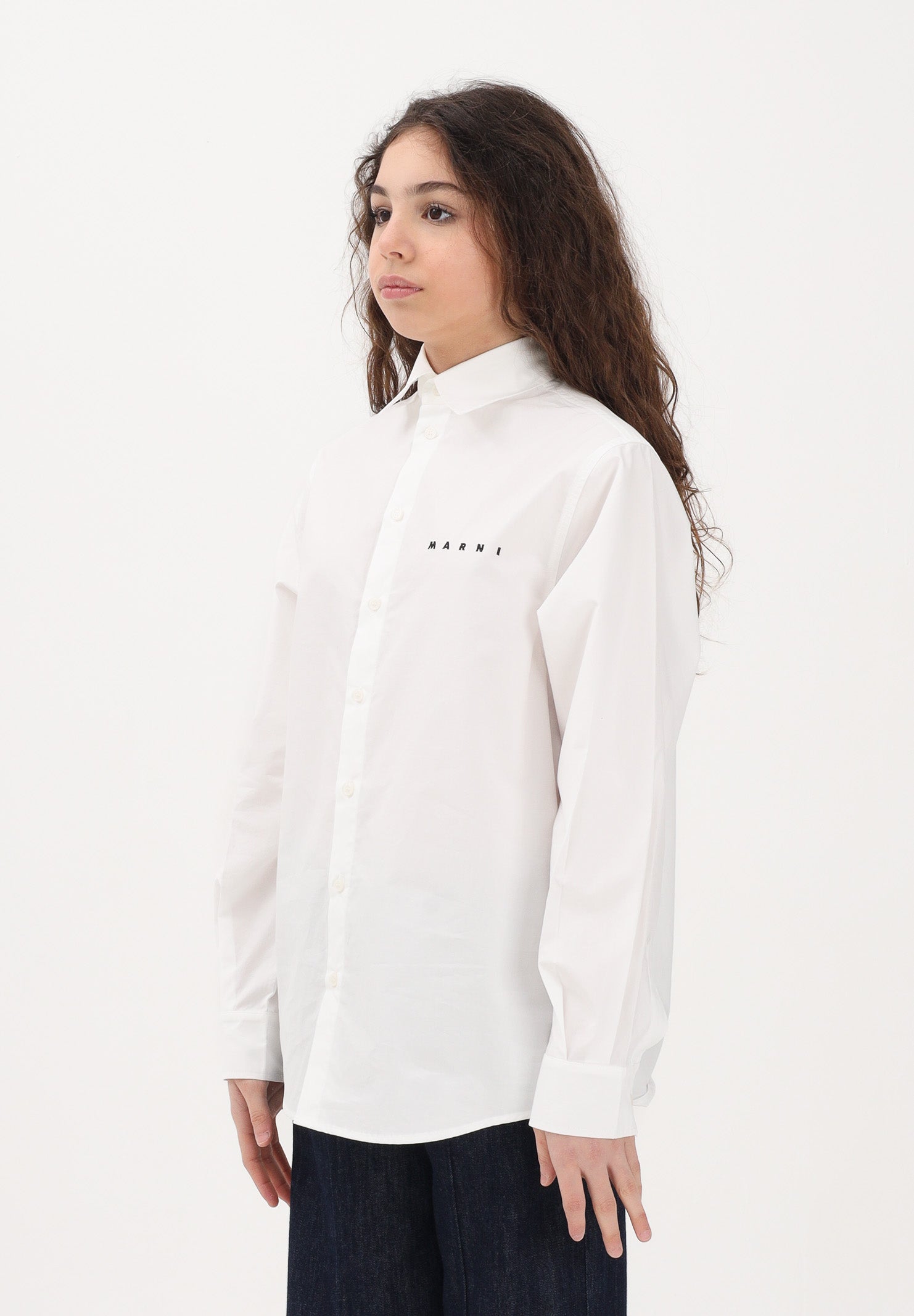 MARNI Camicia a manica lunga bianca per donna, ragazzi e bambini con logo M01628M00UW 0M114 MARNI 