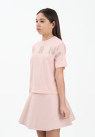MARNI T-shirt a manica corta rosa per donna, ragazze e bambine con logo M01733M00RF 0M351 MARNI 