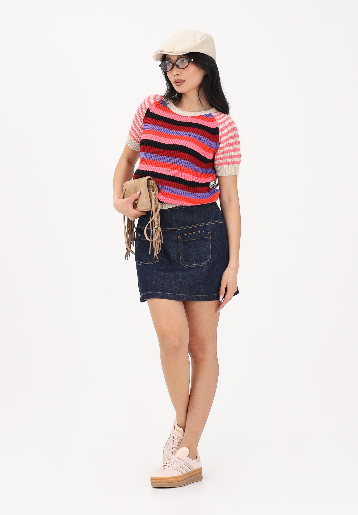 MARNI Gonna corta in denim blu per donna, ragazze e bambine M01754M00WG 0M01 MARNI 
