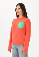 MARNI Maglioncino girocollo arancione per donna, bambino e bambina con tasca applicata M01775M00XA 0M436 MARNI 