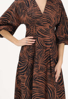 MAX MARA Abito midi MSTASTICE marrone e nero da donna 2616221082600 002 MAX MARA 