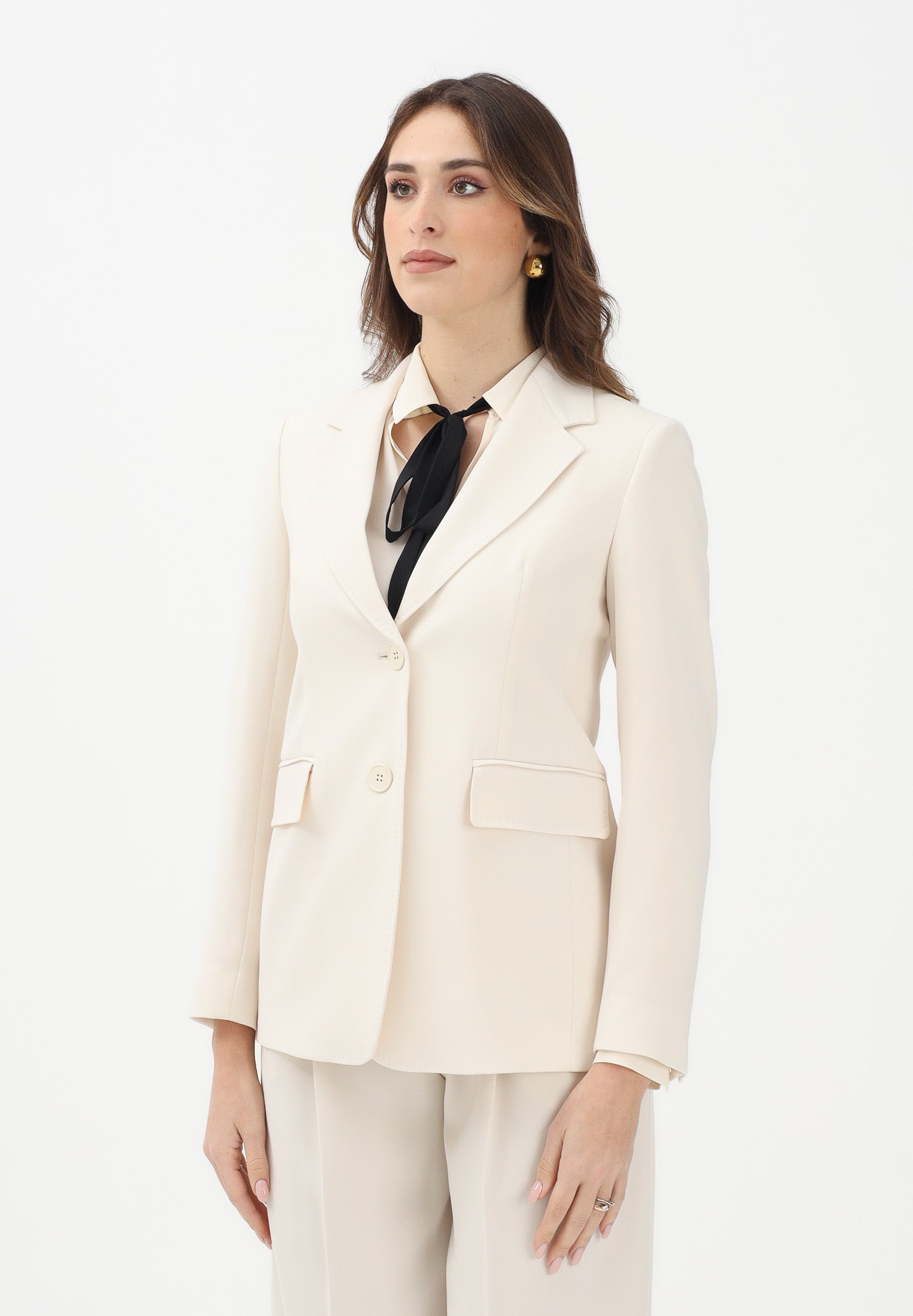 MAX MARA Giacca monopetto Linz panna da donna 2616041055600 060 MAX MARA 
