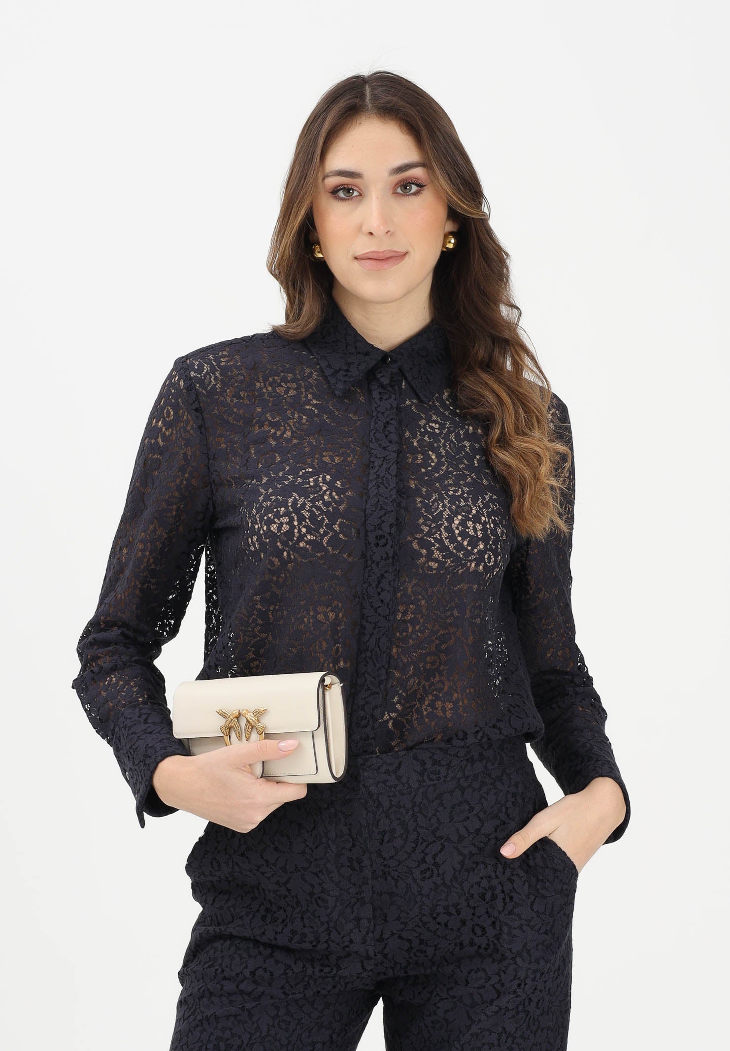 MAX MARA Camicia a manica lunga MSTGALA blu da donna realizzata in pizzo floreale 2616111021600 002 MAX MARA 