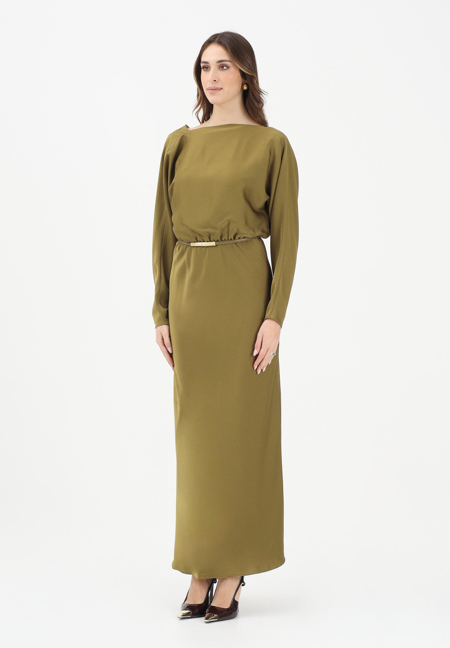 MAX MARA Abito lungo MSEPENTOLA verde kaki da donna 2616221043600 002 MAX MARA 