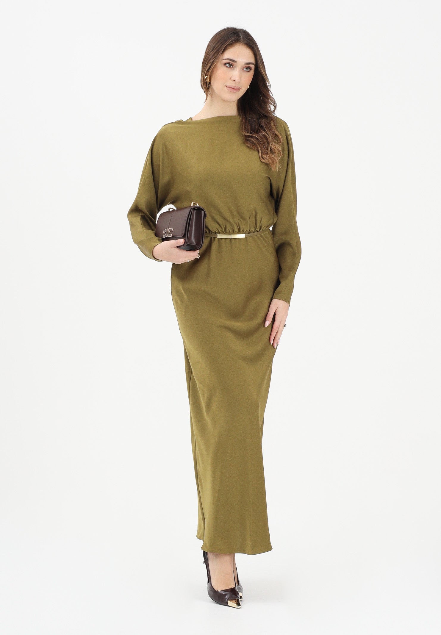 MAX MARA Abito lungo MSEPENTOLA verde kaki da donna 2616221043600 002 MAX MARA 