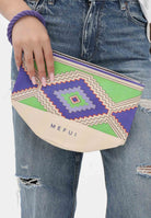 ME FUI Pochette multicolore da donna con motivo etnico MA26-SW0010X40 . ME FUI 