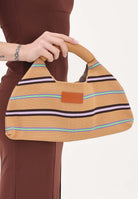 ME FUI Borsa a mano beige da donna con motivo a righe MA26-SW0110BG . ME FUI 