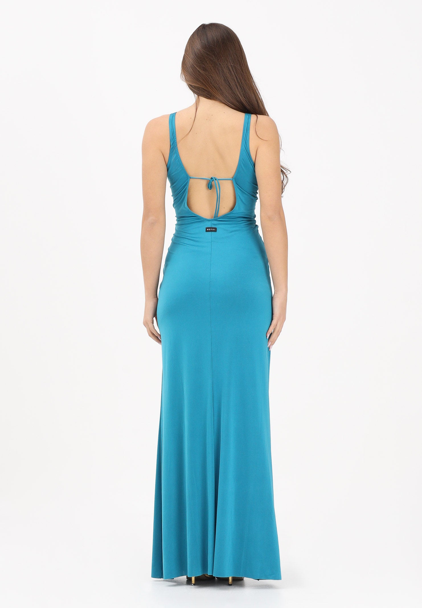 ME FUI Abito lungo turchese da donna MF26-SW0126PT . ME FUI 