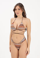 ME FUI Bikini beige da donna con motivo zig-zag MF26-SW0401MC . ME FUI 