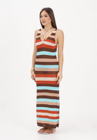 ME FUI Abito lungo in maglia multicolore da donna MF26-SW0409MC . ME FUI 