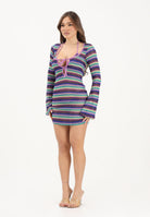 ME FUI Abito corto multicolore da donna caratterizzato da una fantasia a righe MF26-SW0816MC . ME FUI 