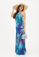 ME FUI Abito lungo multicolore da donna con stampa tropicale MF26-SW0837X45 . ME FUI 