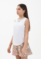 N21 Canotta bianca per donna, ragazze e bambine con dettaglio gioiello N210A5N0479 0N100 N21 