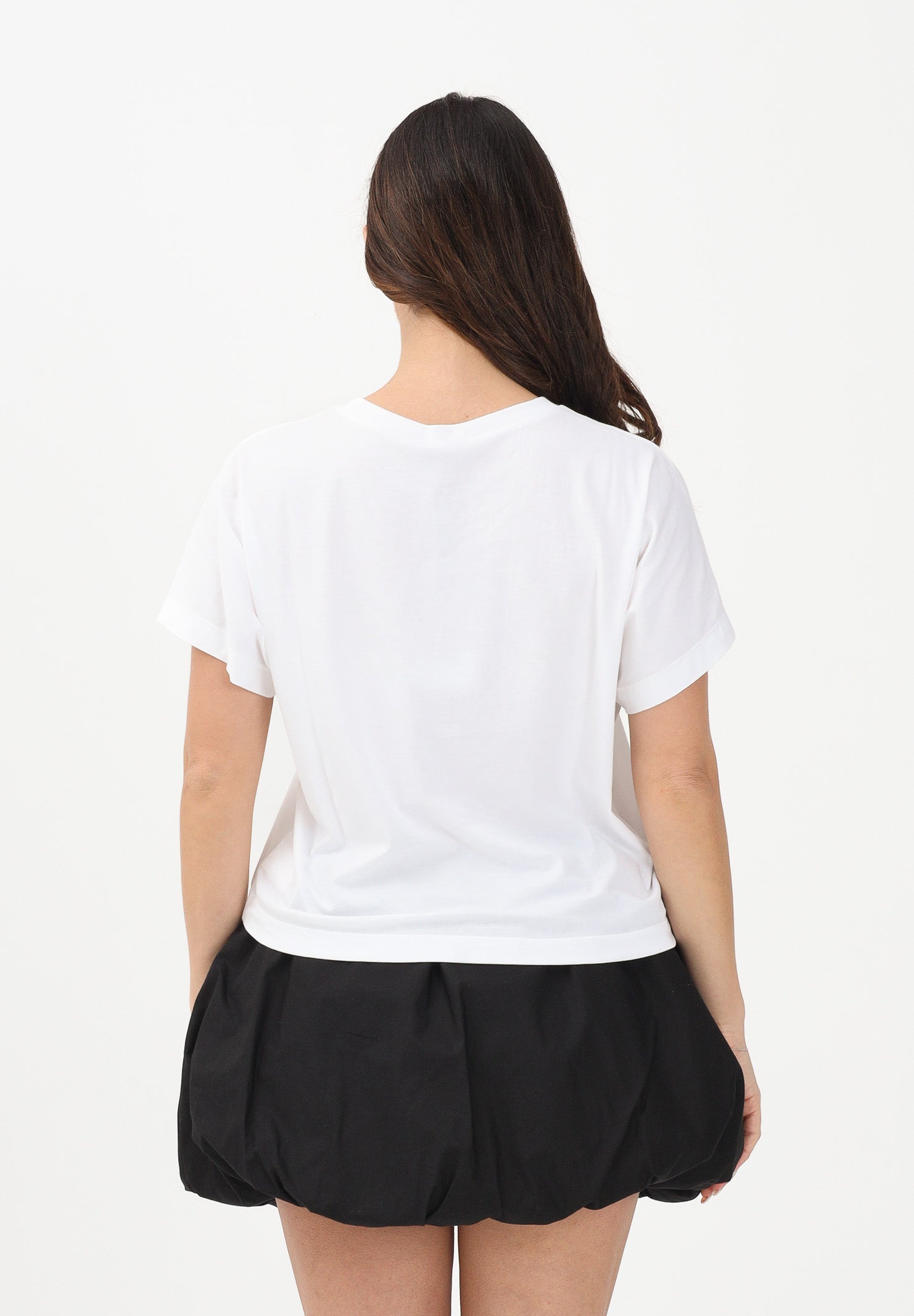 N21 T-shirt a manica corta bianca per donna, ragazze e bambine con maxi logo N210AAN0153 0N100 N21 