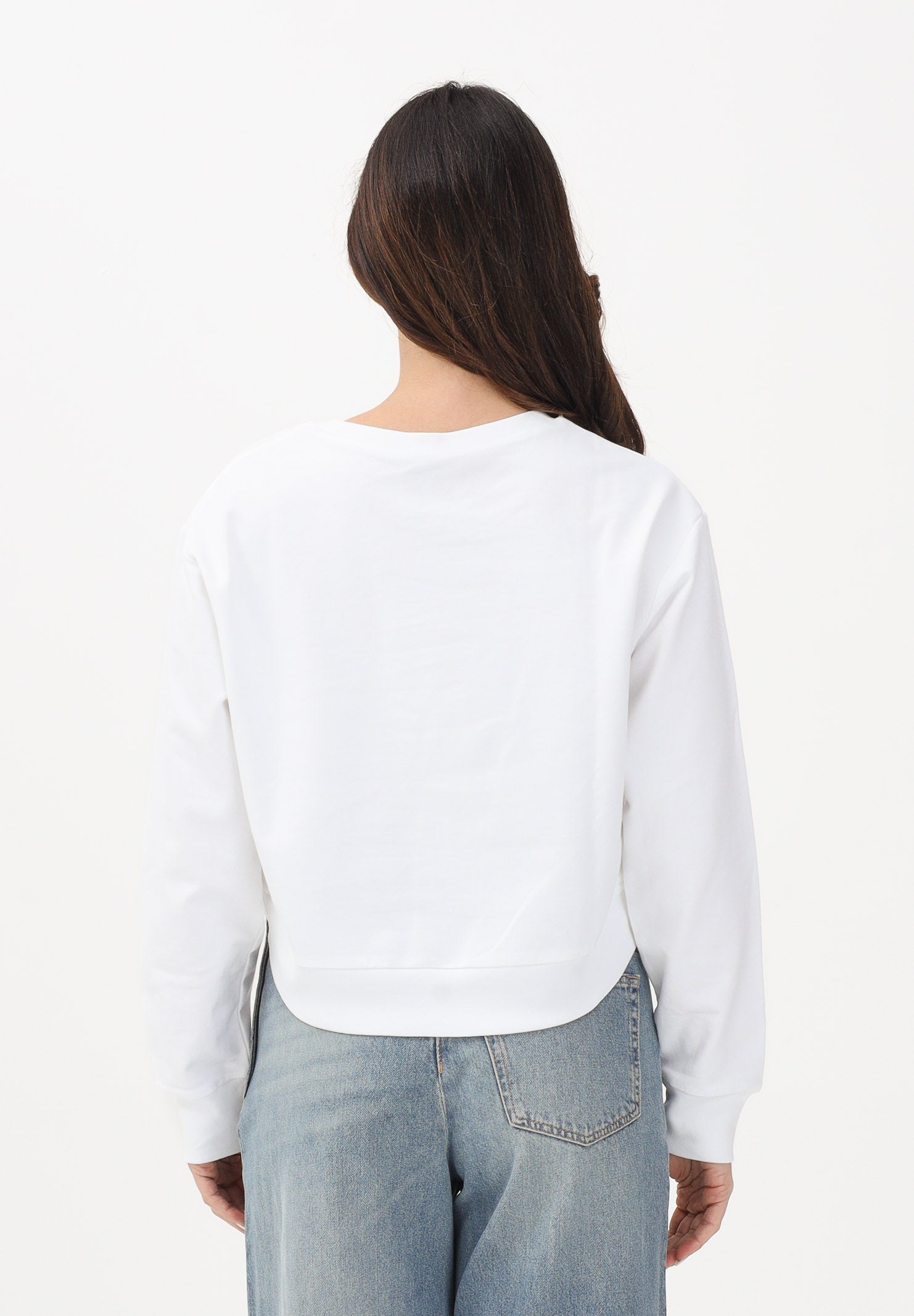 N21 Felpa girocollo bianca per donna, ragazze e bambine con dettaglio gioiello N210CRN0487 0N100 N21 