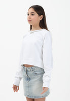 N21 Felpa girocollo bianca per donna, ragazze e bambine con dettaglio gioiello N210CRN0487 0N100 N21 