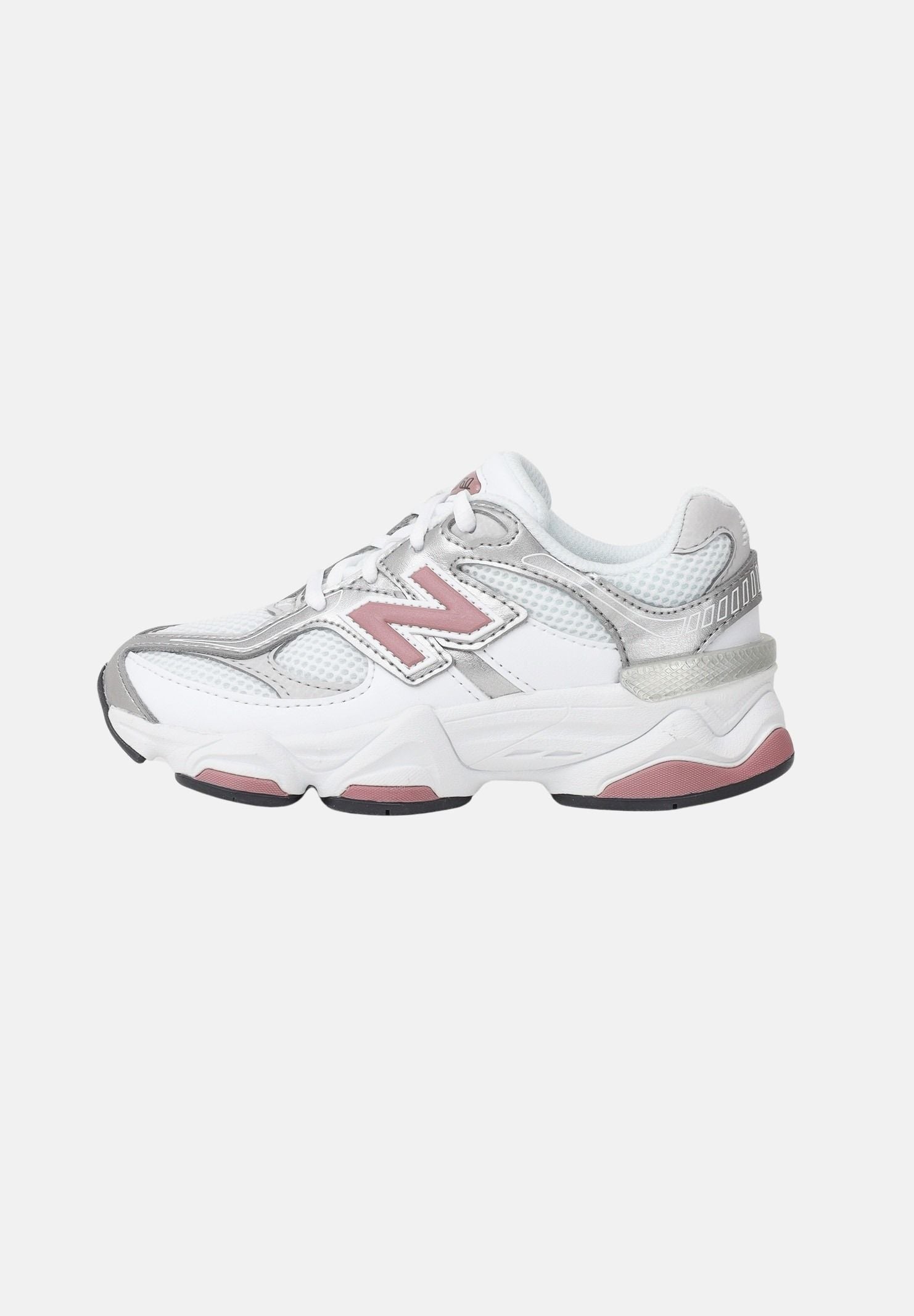 NEW BALANCE Sneakers 9060 Lace bianche, rosa e argento da bambina P90601Z6 . NEW BALANCE 