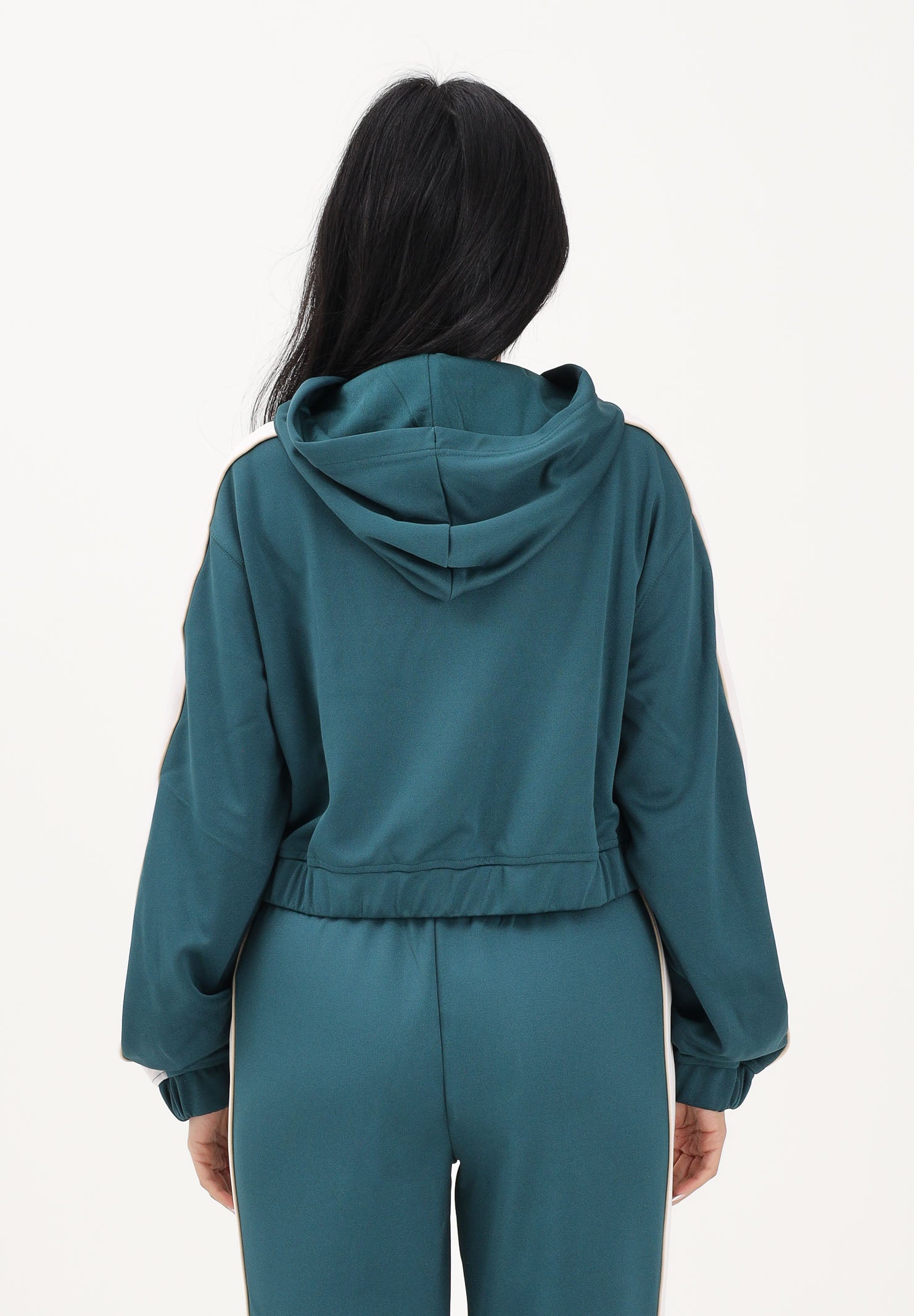 NEW BALANCE Felpa con zip Interlock verde da donna WJ61B759AAV . NEW BALANCE 