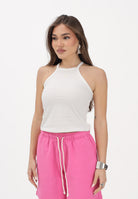 NEW BALANCE Canotta Cotton Racer bianca da donna WT61A83HSST . NEW BALANCE 