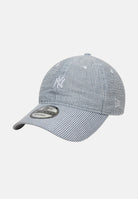 NEW ERA Cappello con visiera 9TWENTY New York Yankees MLB Seersucker blu e bianco per uomo e donna 60667552 . NEW ERA 
