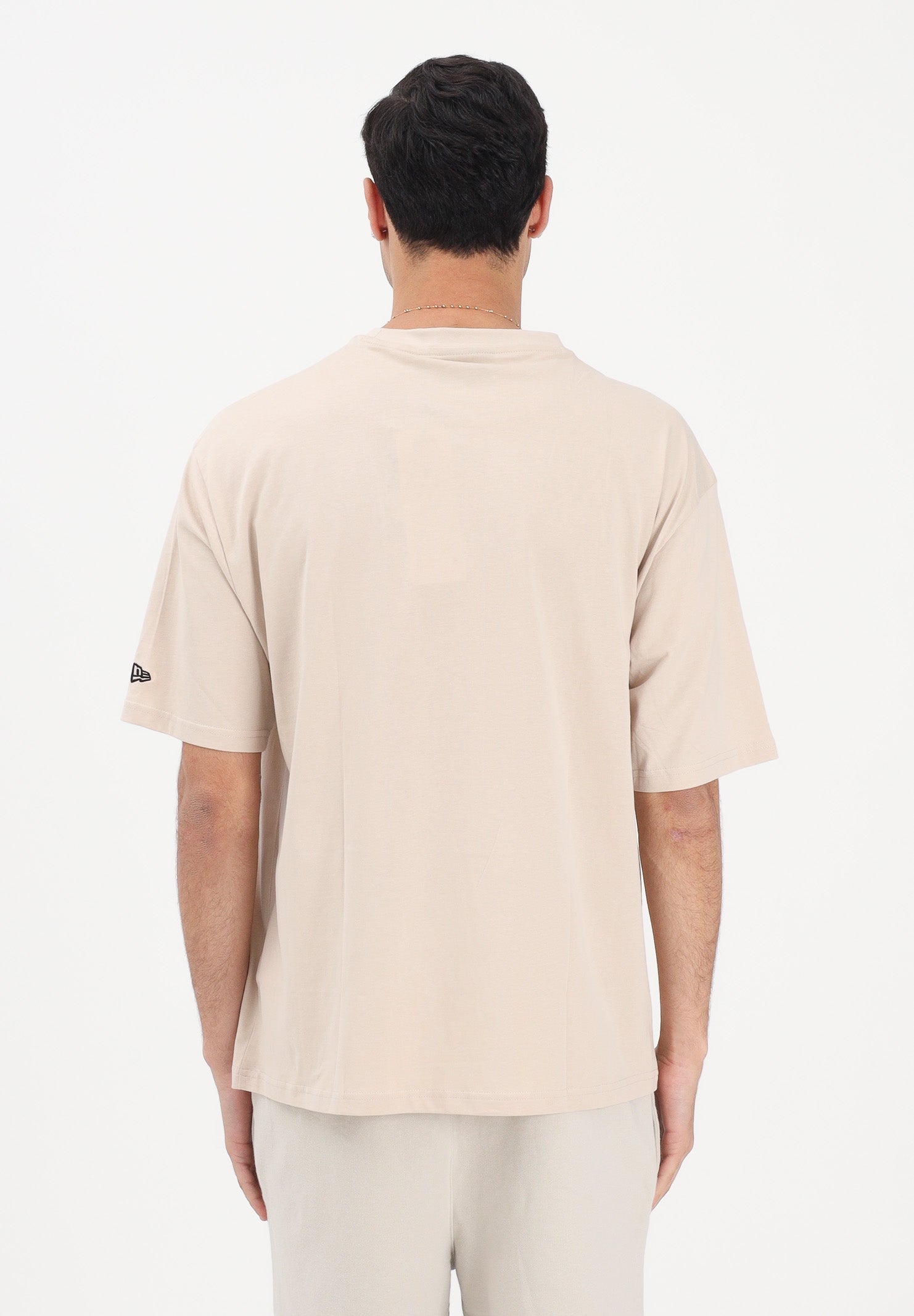NEW ERA T-shirt a manica corta beige per uomo e donna con logo 60675747 . NEW ERA 