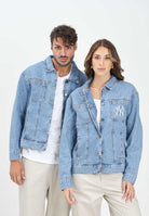 NEW ERA Giacca di jeans New York Yankees MLB in denim chiaro per uomo e donna 60684315 . NEW ERA 