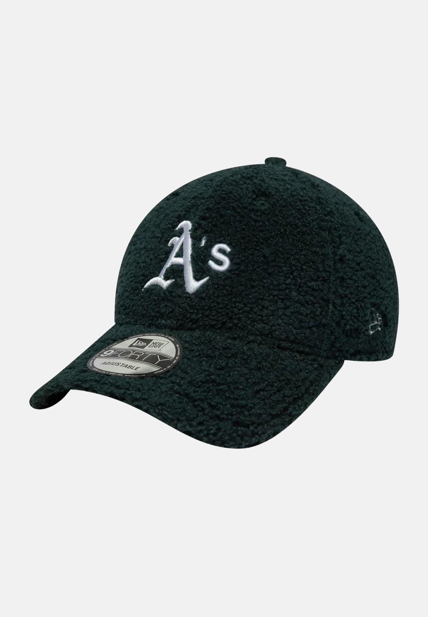 NEW ERA Cappello con visiera Oakland Athletics MLB Winter Borg 9FORTY verde scuro per uomo e donna 60759018 . NEW ERA 