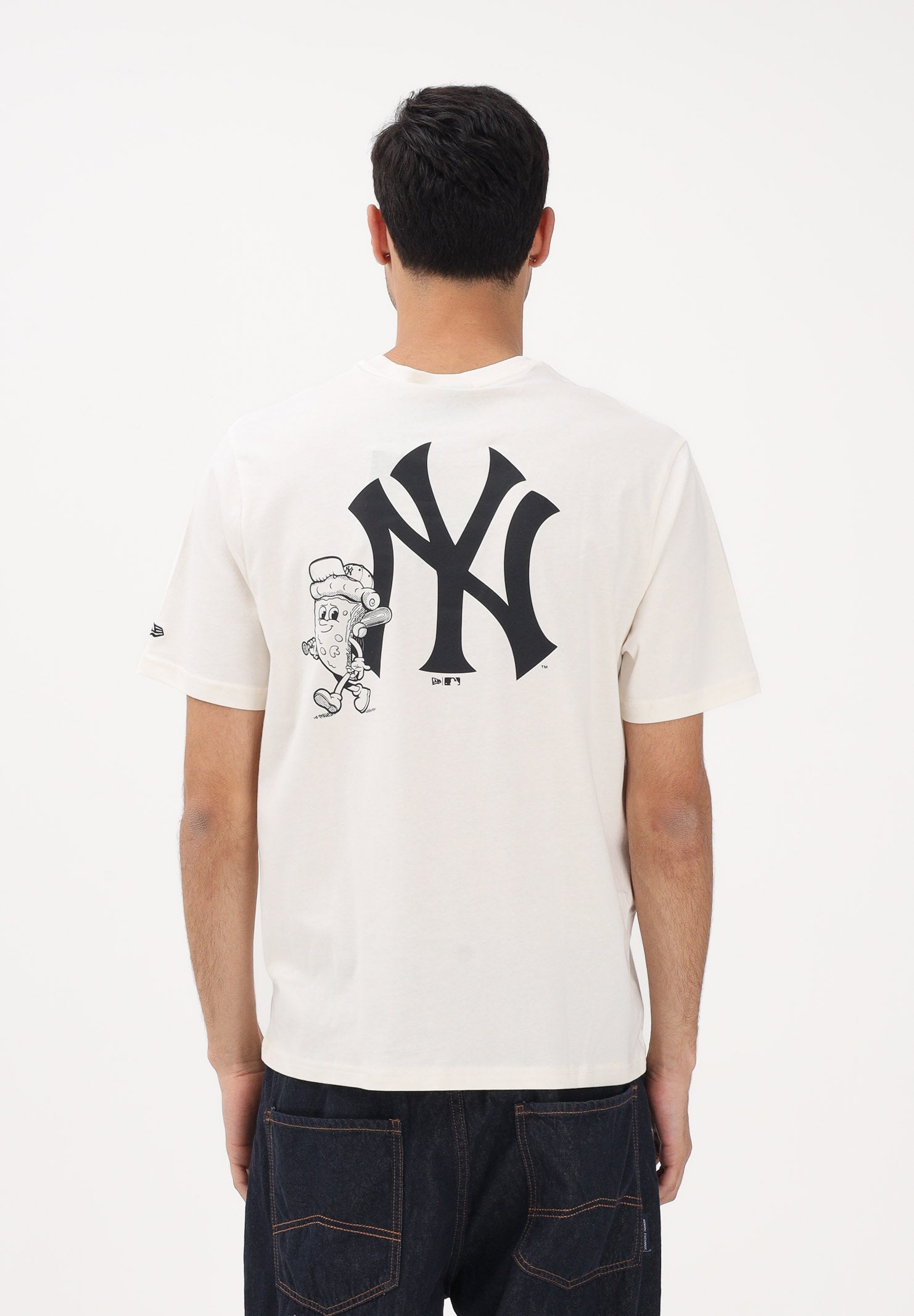NEW ERA T-shirt a manica corta New York Yankees MLB Food Graphic panna per uomo e donna 60771504 . NEW ERA 