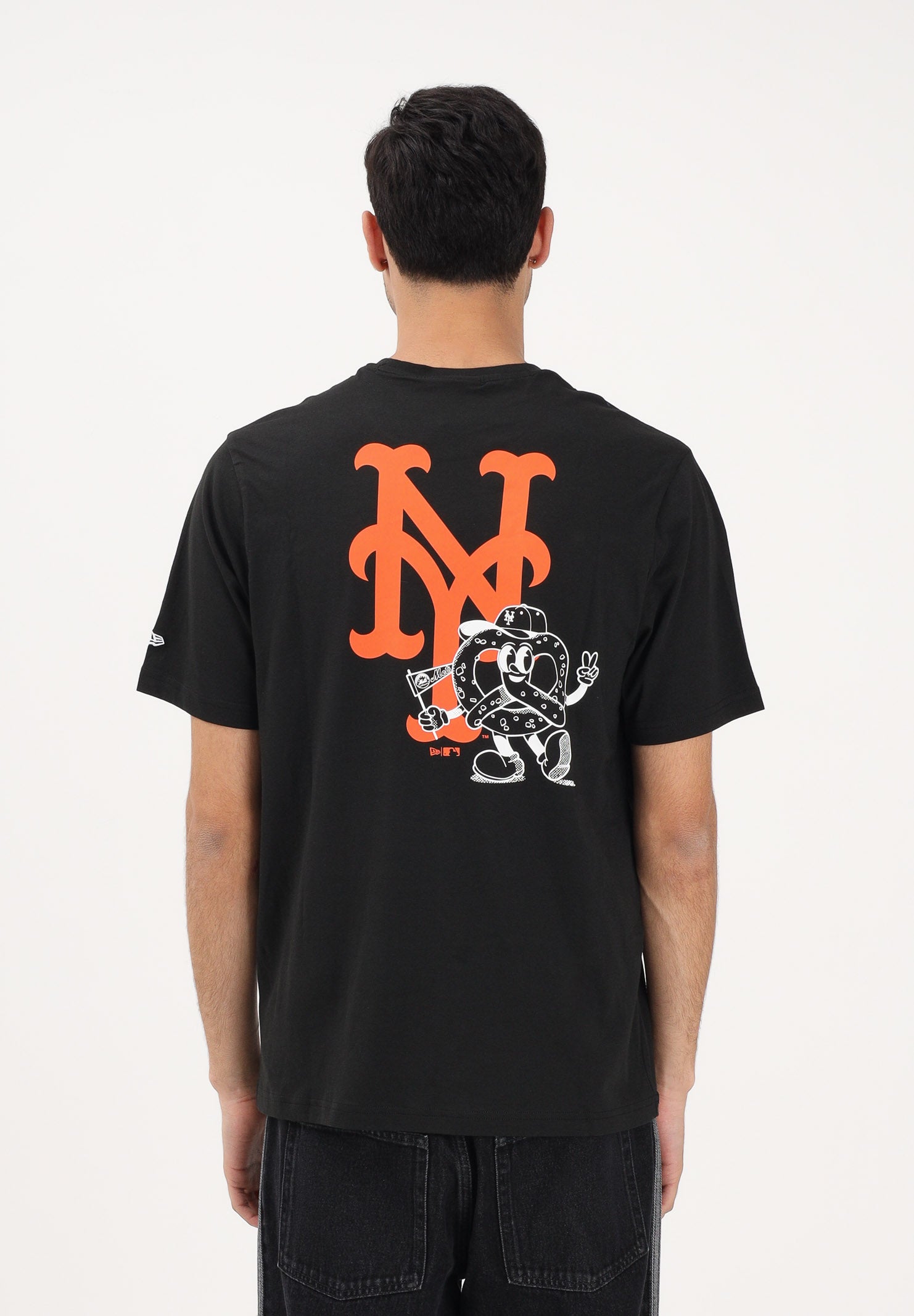 NEW ERA T-shirt a manica corta New York Mets MLB Food Graphic nera per uomo e donna 60771505 . NEW ERA 