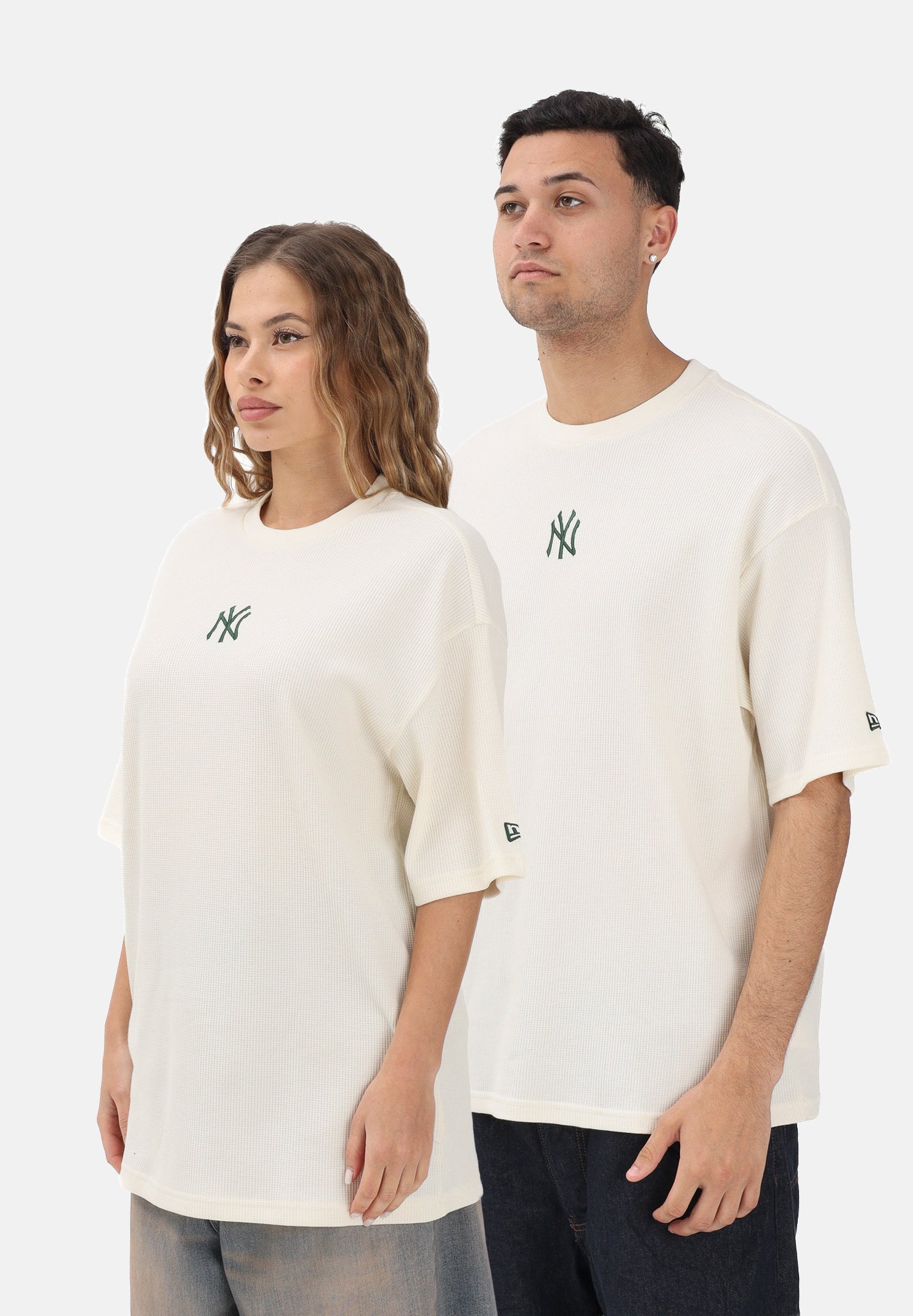 NEW ERA T-shirt a manica corta Oversized New York Yankees MLB Waffle bianca per uomo e donna 60771571 . NEW ERA 