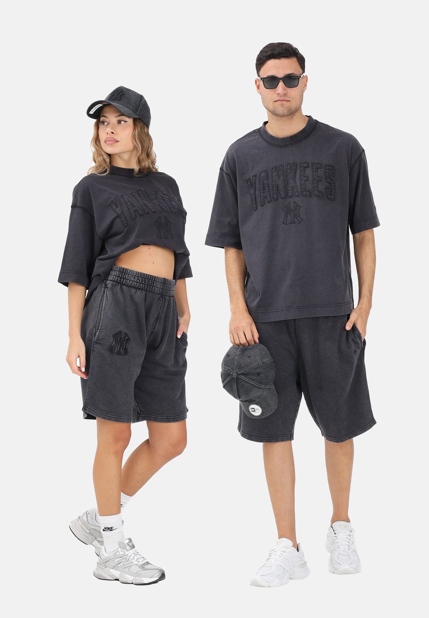 NEW ERA Shorts sportivo MLB Washed New York Yankees nero per uomo e donna 60771649 . NEW ERA 