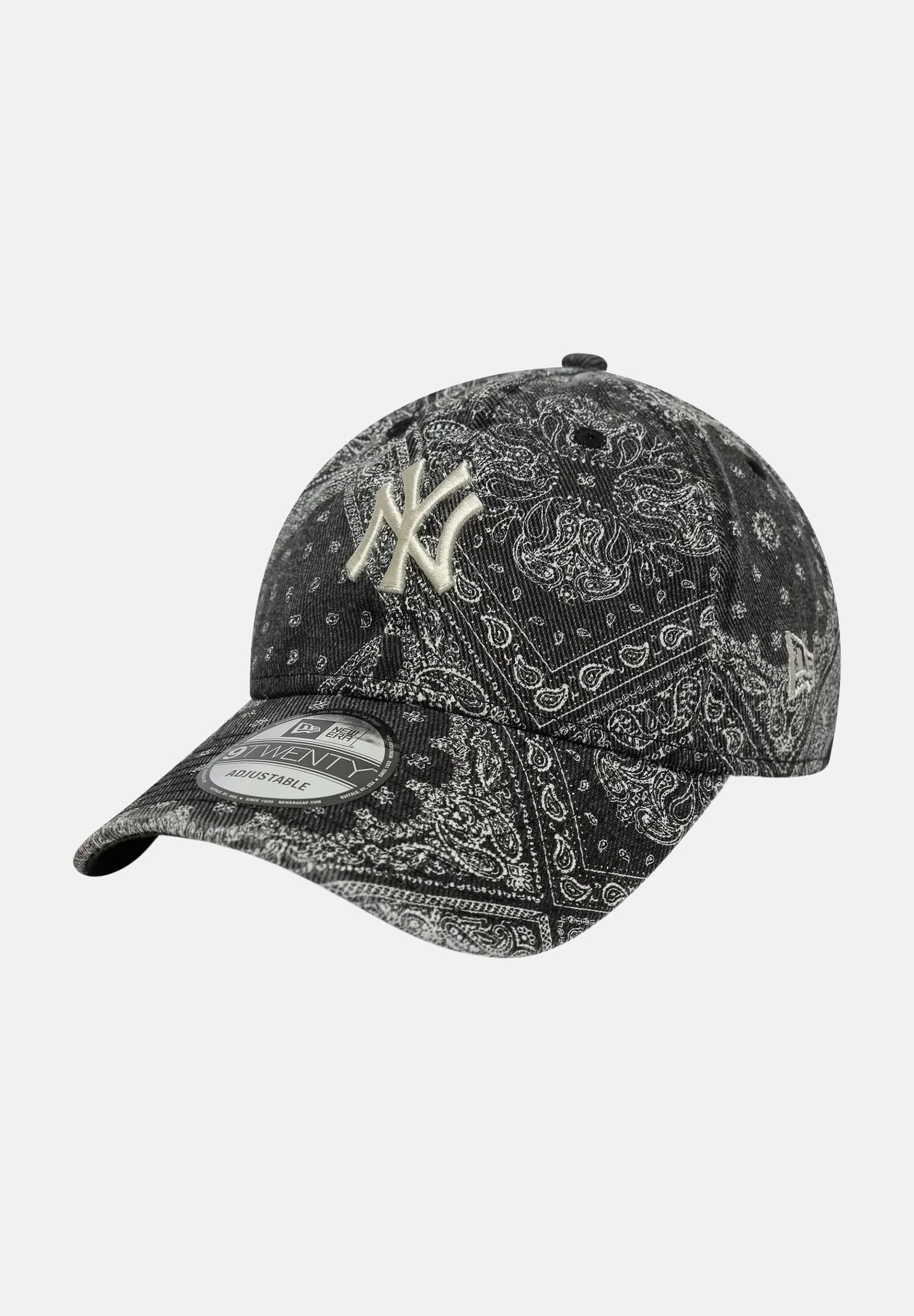 NEW ERA Cappello con visiera 9TWENTY New York Yankees MLB Washed Paisley  in denim nero per uomo e donna 60771827 . NEW ERA 