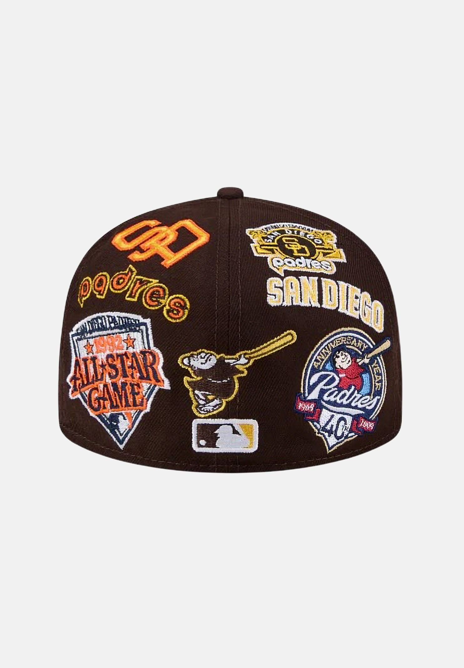 NEW ERA Cappello con visiera San Diego Padres All Over 59 FIFTY Fitted marrone per uomo 60803401 . NEW ERA 