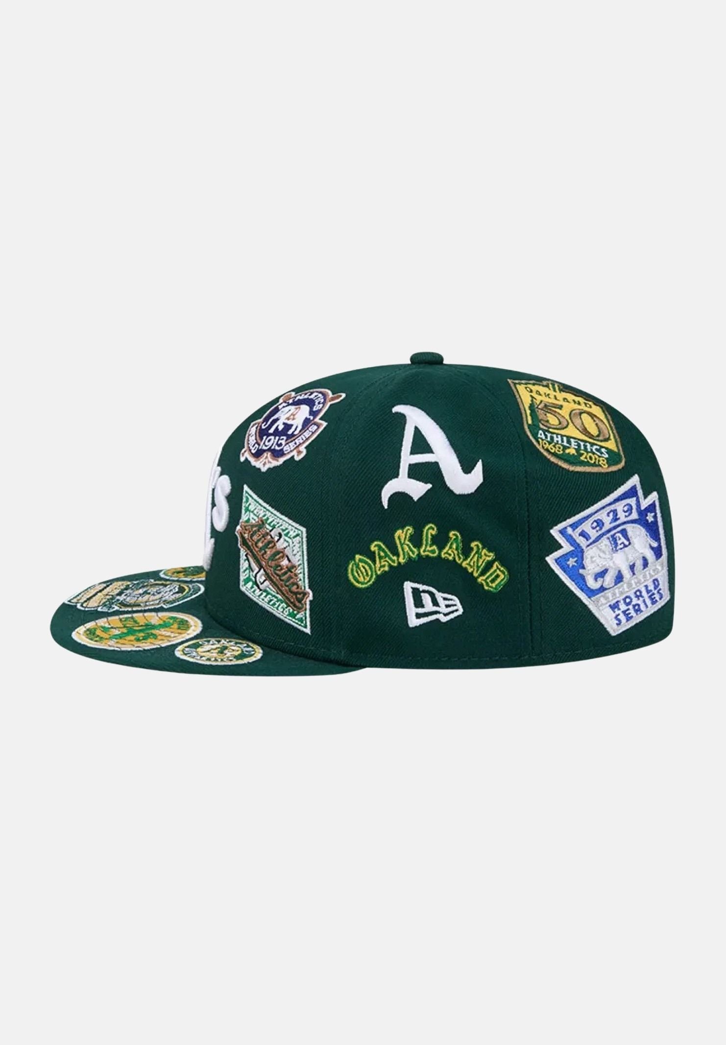 NEW ERA Cappello con visiera Athletics MLB All Over Team 59FIFTY verde da uomo 60803521 . NEW ERA 