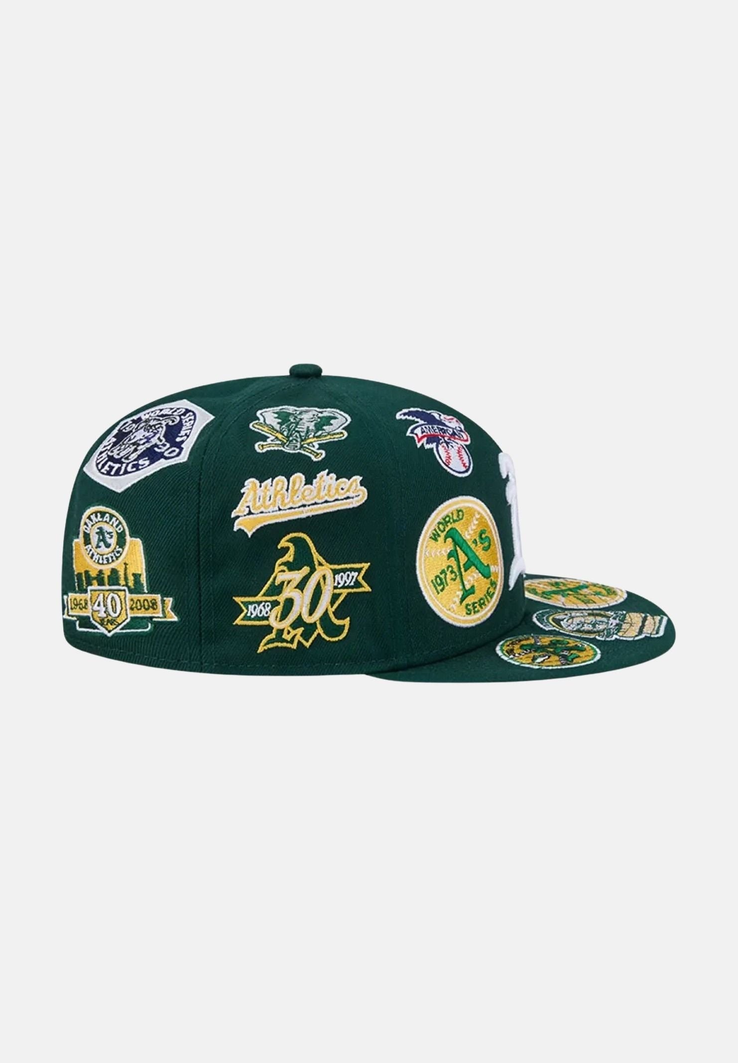 NEW ERA Cappello con visiera Athletics MLB All Over Team 59FIFTY verde da uomo 60803521 . NEW ERA 