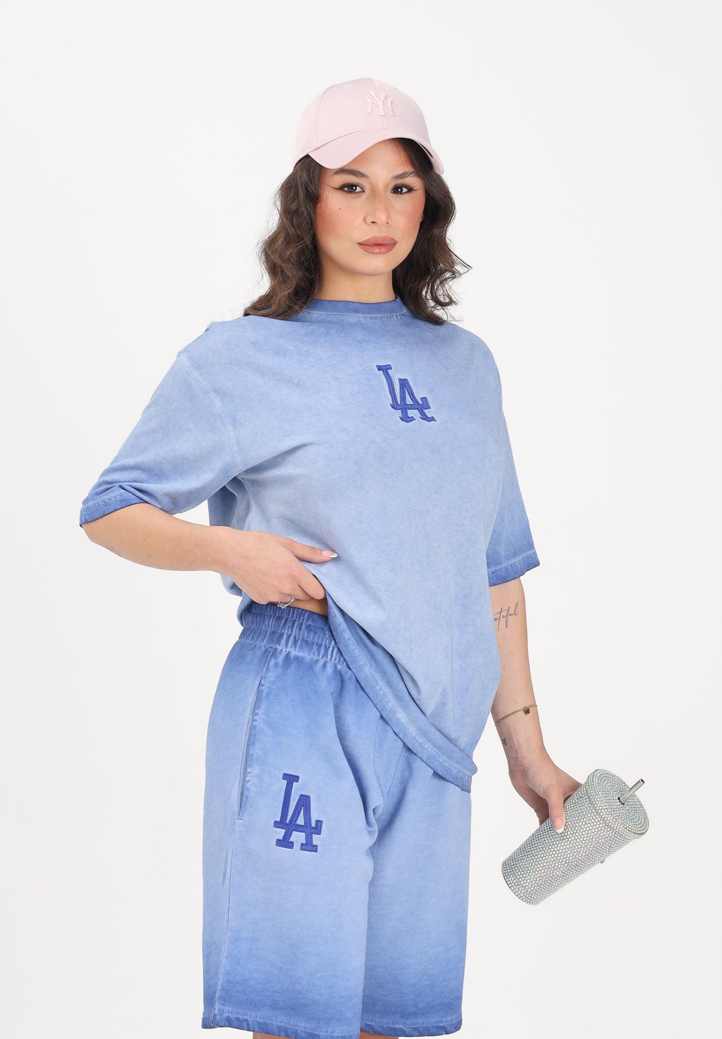 NEW ERA T-shirt a manica corta LA Dodgers MLB Washed Logo blu per uomo e donna 60856137 . NEW ERA 