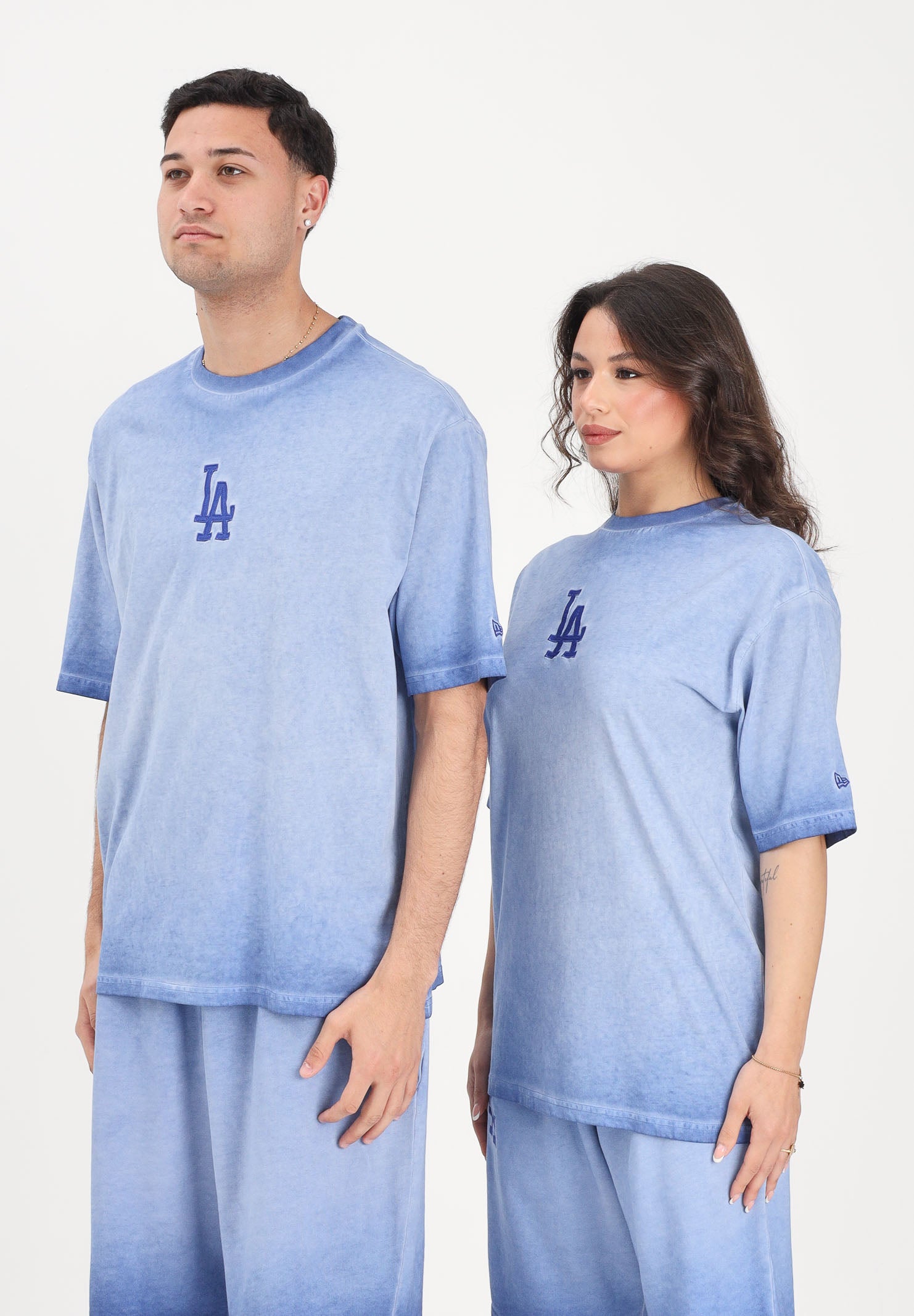 NEW ERA T-shirt a manica corta LA Dodgers MLB Washed Logo blu per uomo e donna 60856137 . NEW ERA 
