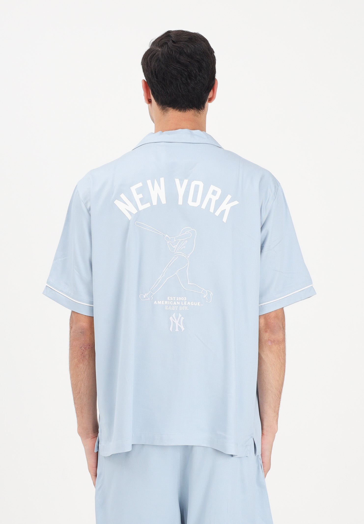 NEW ERA Camicia a manica corta MLB Graphic Revere New York Yankees celeste per uomo e donna 60856138 . NEW ERA 